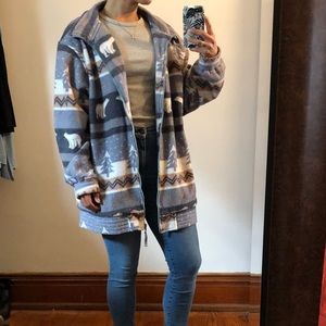 Vintage Oversized Fleece Zip Up